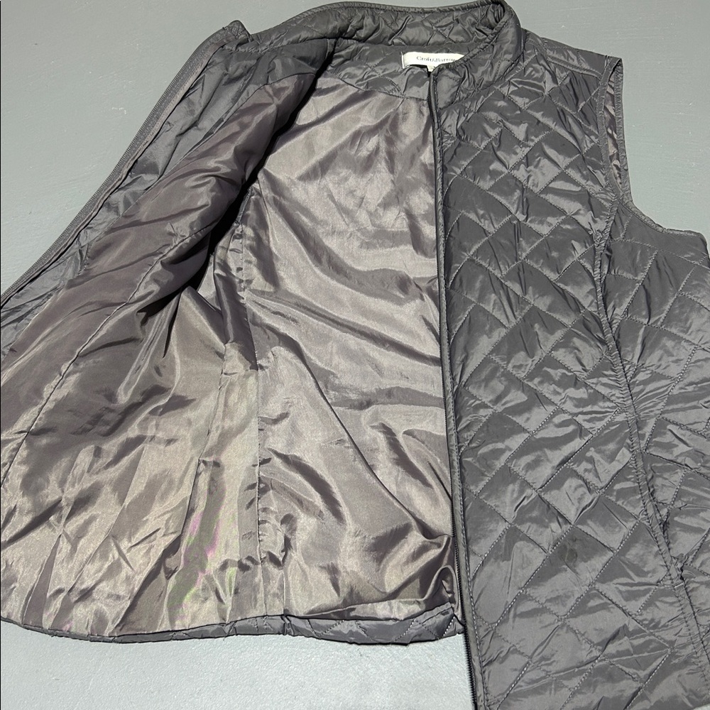 Croft & Barrow Gray Quilted Diamond Pattern Lightweight Vest Jacket (Women’s M) - Picture 7 of 10